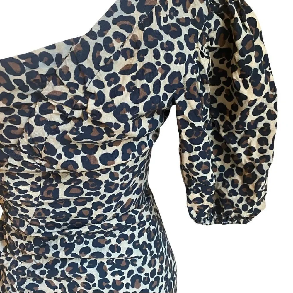 Jonathan Simkhai Leopard Print One Shoulder Dress - Picture 8 of 10